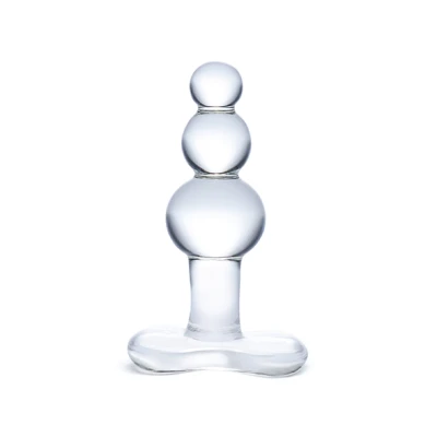 Glas - Beaded Glass Butt Plug with Tapered Base