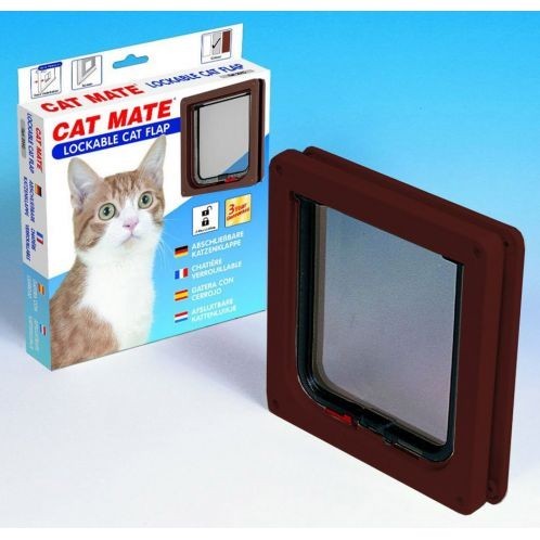 Cat Mate 304B 2 utas Zárható Macskaajtó-Barna - Closer Pets
