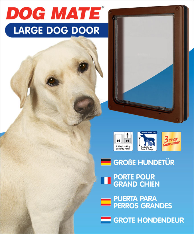 Dog Mate 216B Large Dog Door/ Brown - Closer Pets